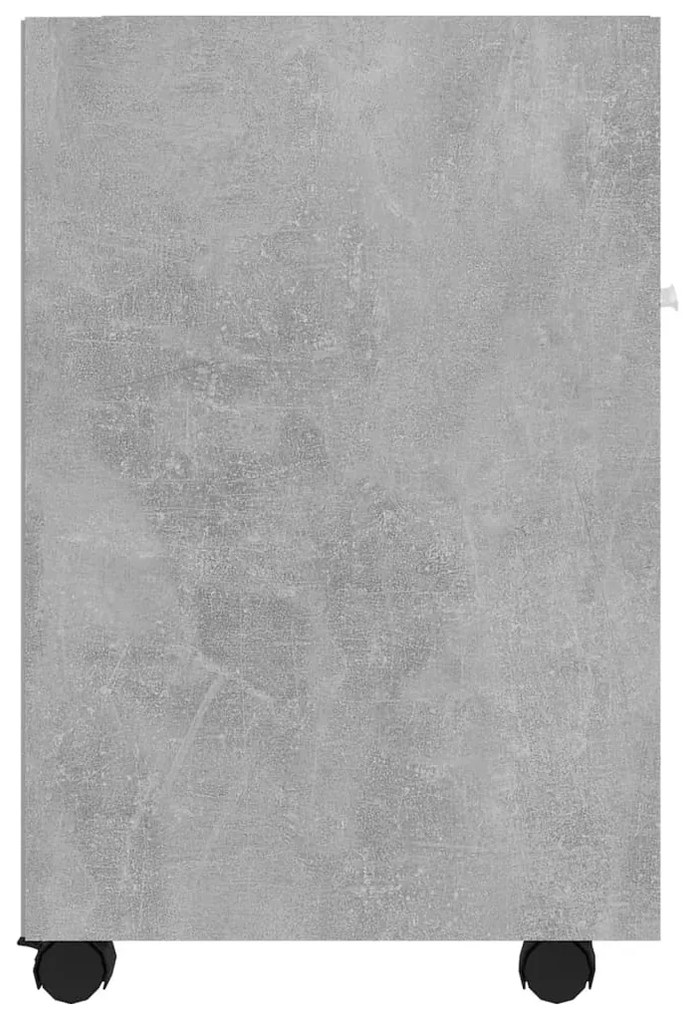 Móvel de apoio com rodas 33x38x60cm contraplacado cinza cimento