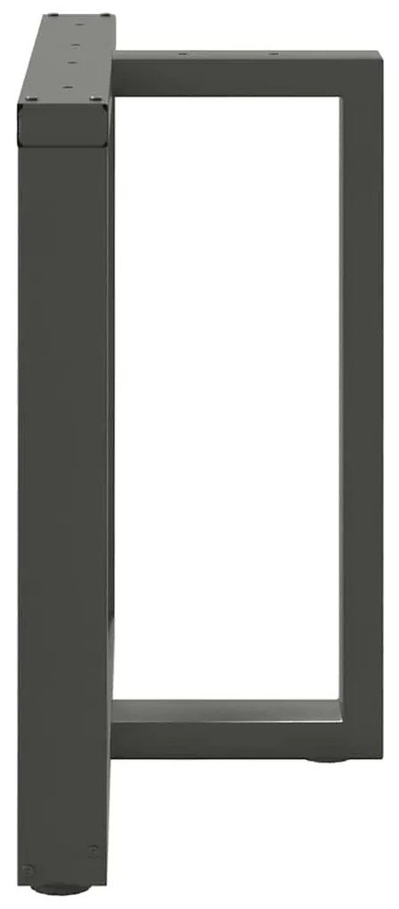 Pés para mesa de jantar em forma de T, 2 peças, antracite, 80x35x(72-7