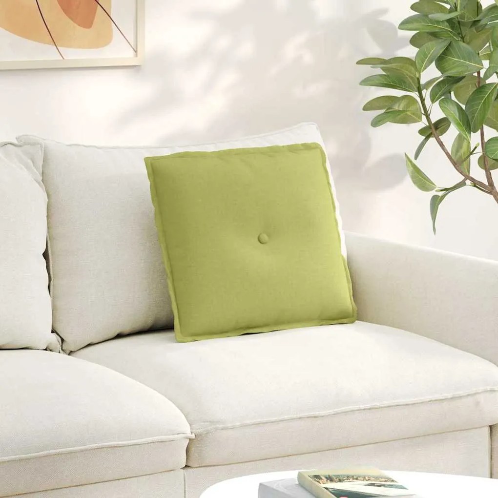 vidaXL Travesseiro para Costas Verde Claro 50 x 19 x 45 cm tecido