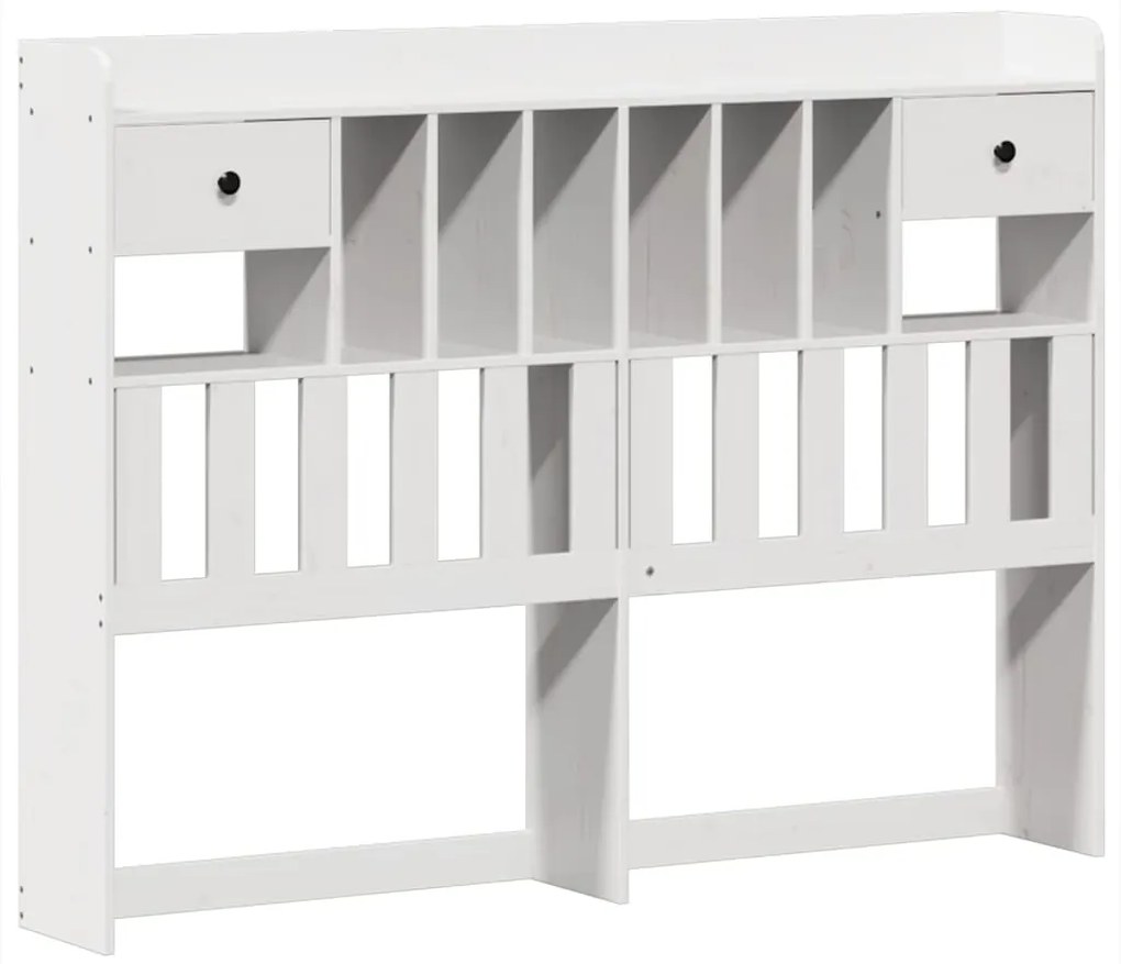Cama sem colchão 150x200 cm madeira de pinho maciça branco