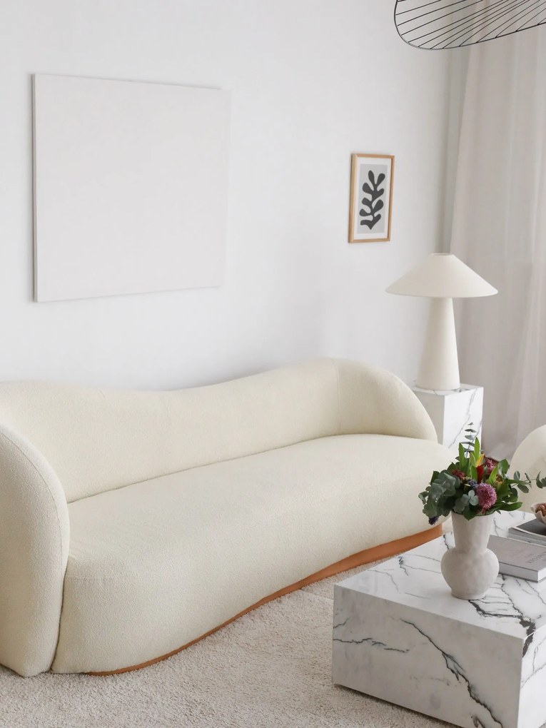 Sofá de 3 Lugares Slon – Branco – 225x75x88 cm