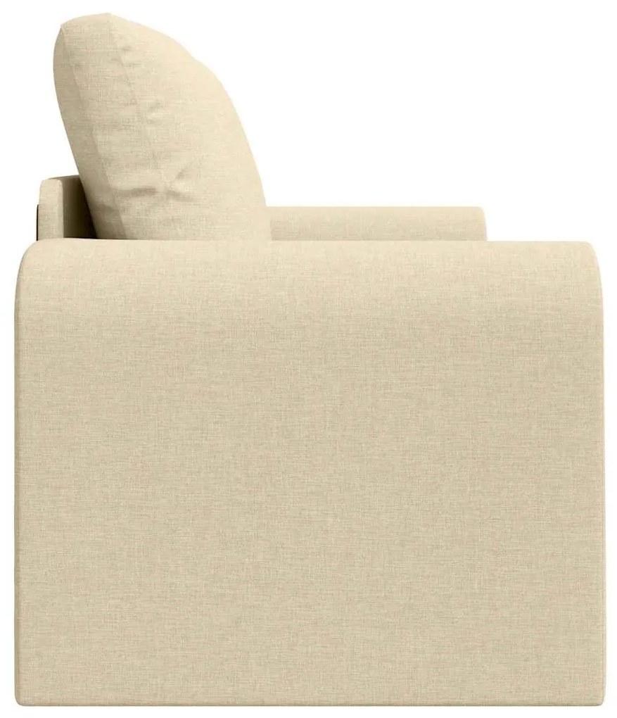 Sofá Cama de Chão 2 em 1 Creme 148x71x83 cm Tecido