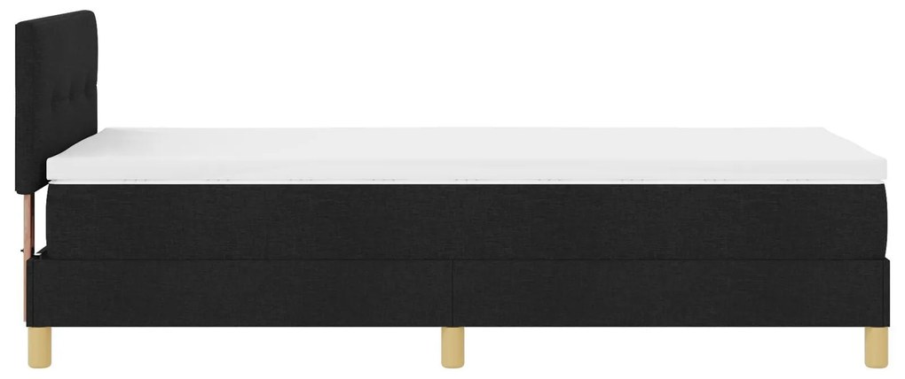 Cama Box com Colchão Preta 90x190 cm Tecido