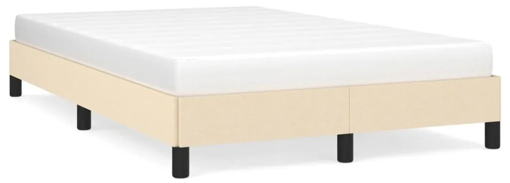 vidaXL Estrutura de cama sem colchão 120x190 cm tecido creme