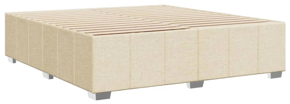 Estrutura de cama sem colchão 180x200 cm tecido cor creme