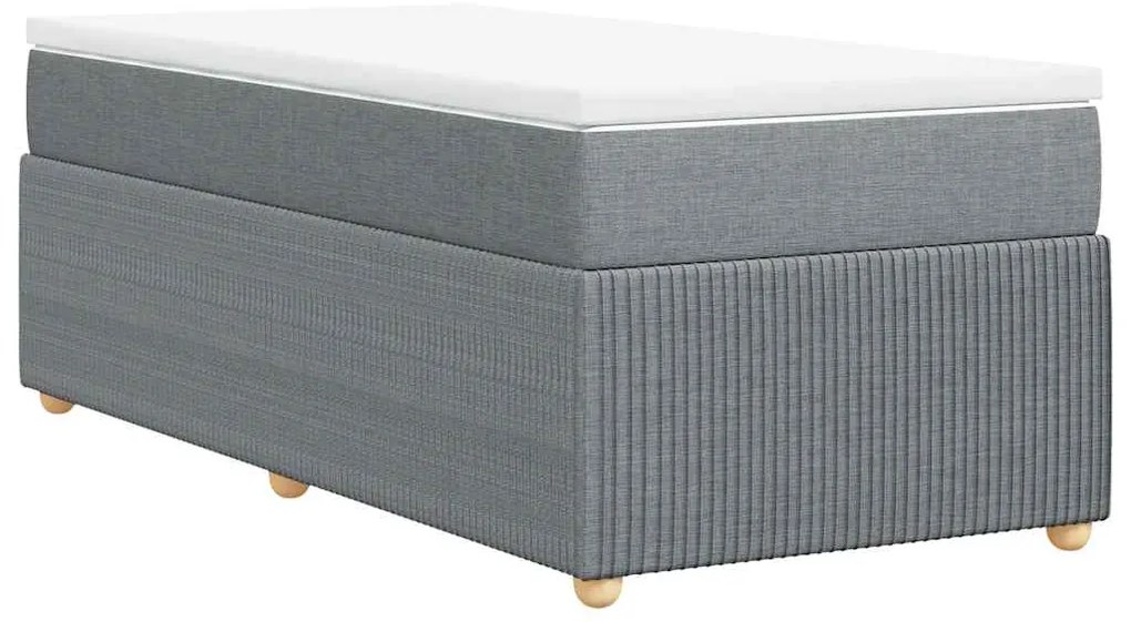 Cama com molas/colchão 90x190 cm tecido cinzento-claro