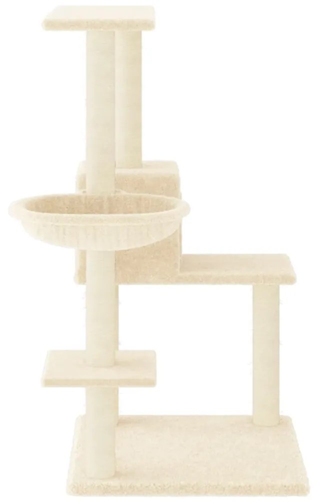 Árvore para gatos c/ postes arranhadores sisal 95 cm cor creme