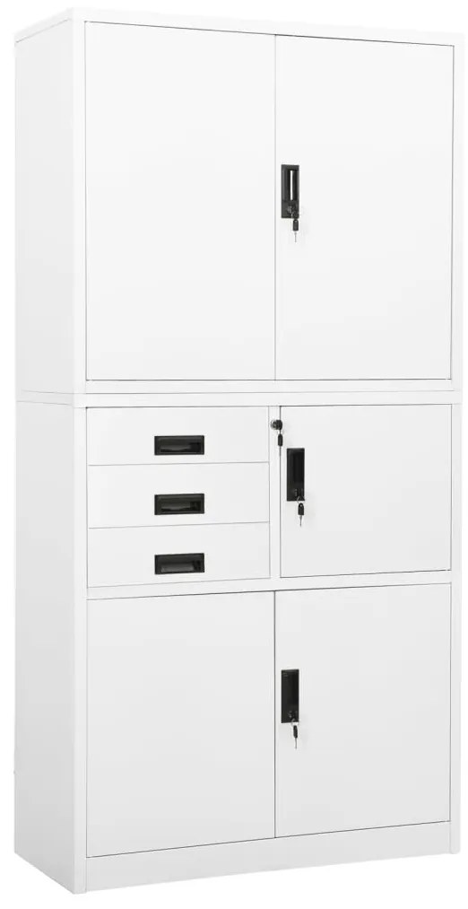 vidaXL Armário de escritório 90x40x180 cm aço branco