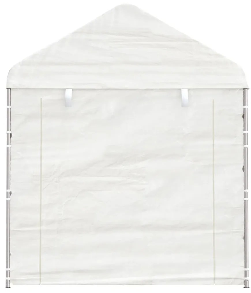 Gazebo com telhado 13,38x2,28x2,69 m polietileno branco