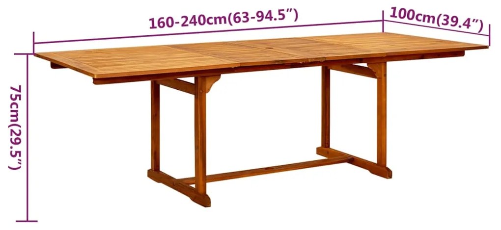 9 pcs conjunto de jantar para jardim madeira de acácia maciça