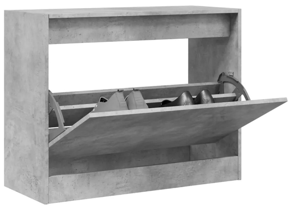 Sapateira 80x34x63 cm derivados de madeira cinzento cimento