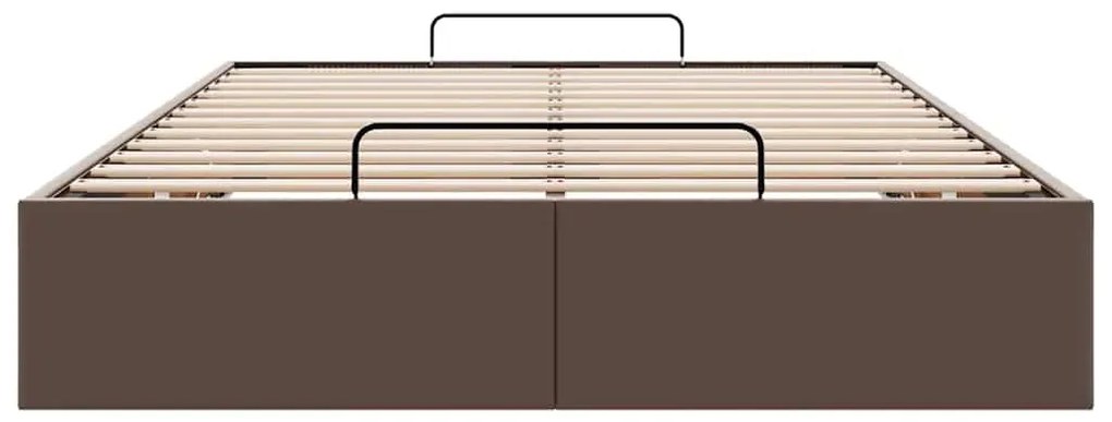 Estrutura de cama otomana sem colchão 120x190 cm castanha
