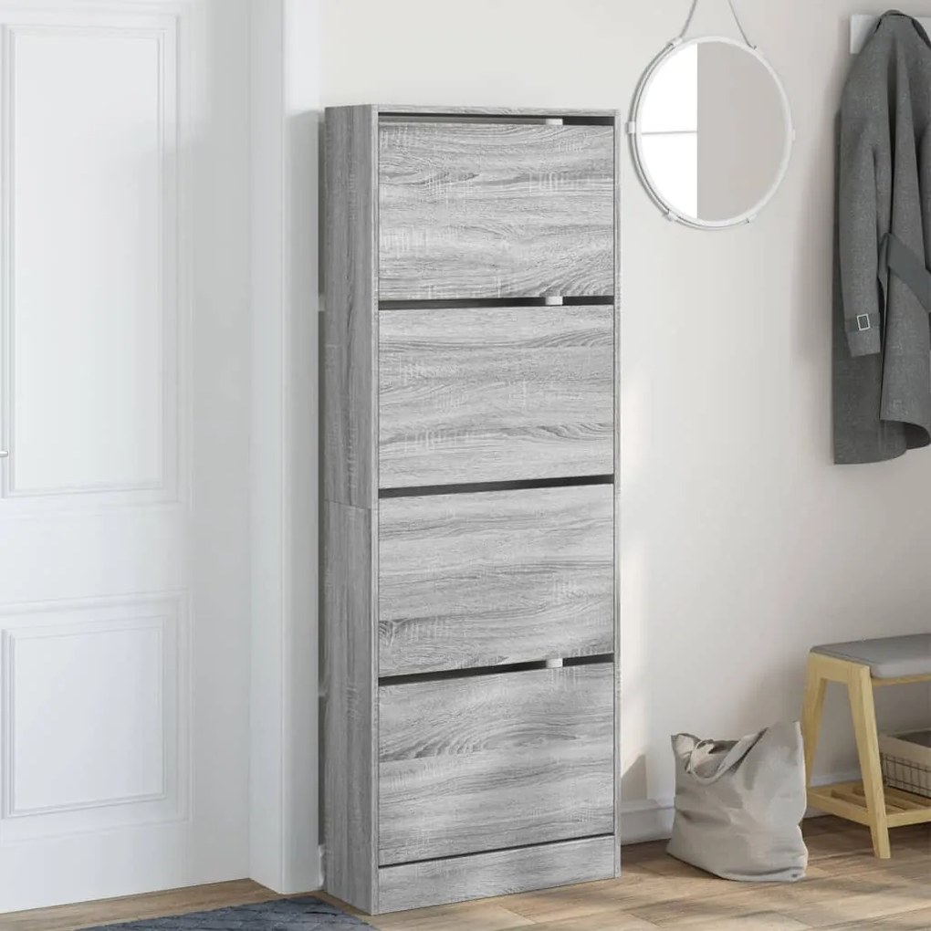 Sapateira 60x21x163,5 cm derivados de madeira cinzento sonoma