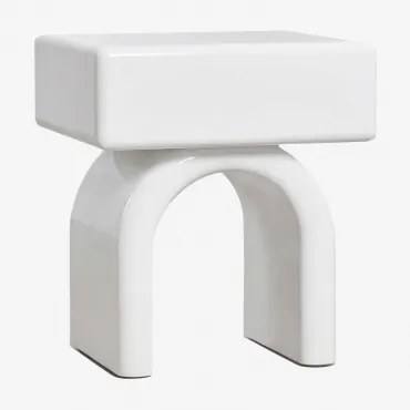 Mesinha De Cabeceira 50x40 Cm Em Mdf Volire Gardénia Branco - Sklum