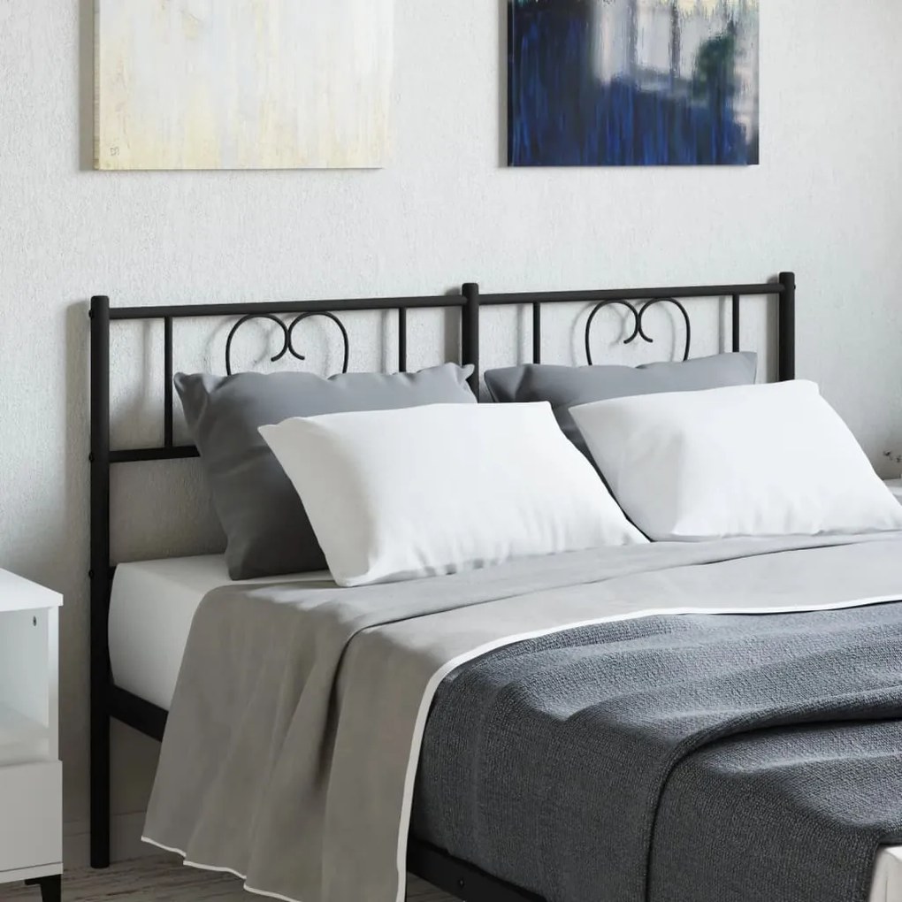 vidaXL Cabeceira de cama 120 cm metal preto