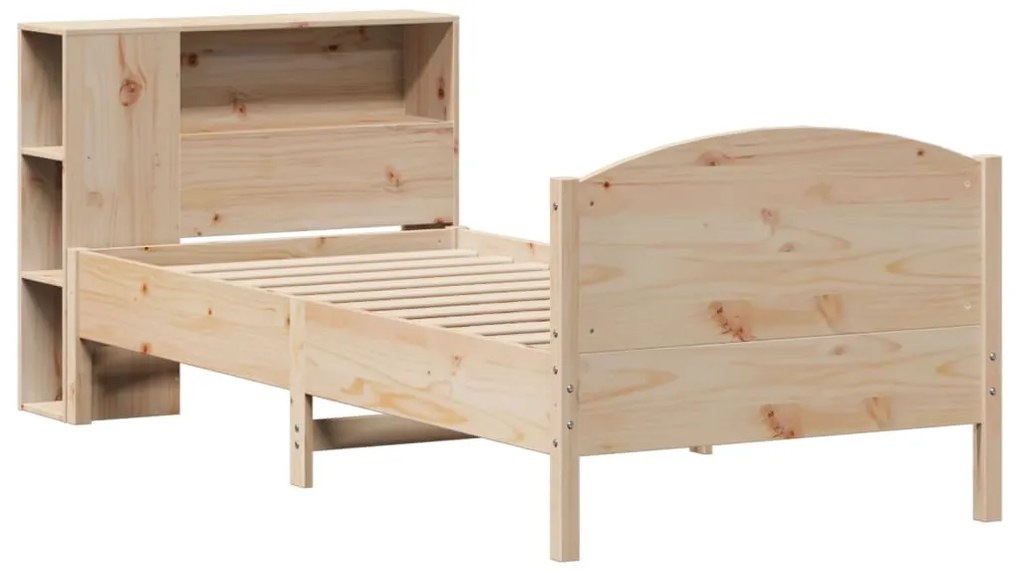 Cama com estante sem colchão 90x200 cm pinho maciço