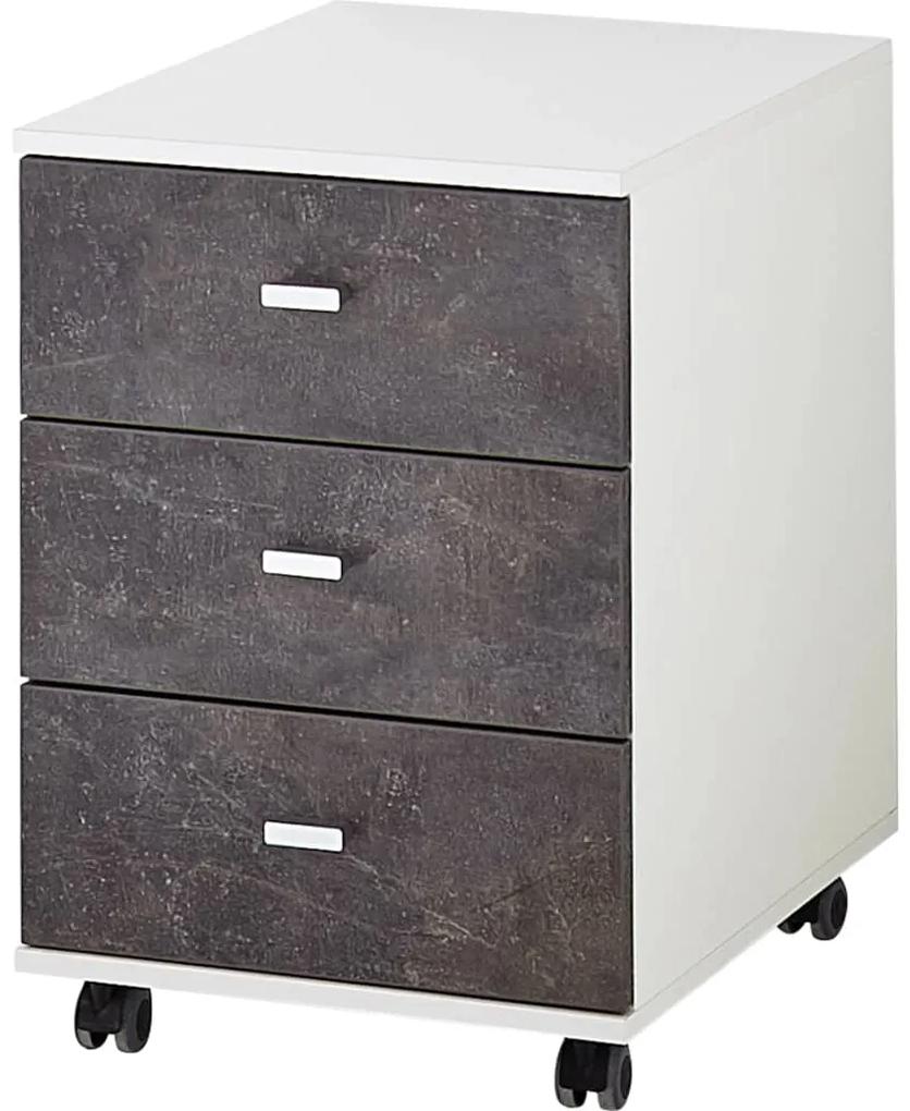 426458 Germania 426458  Rolling Filing Cabinet "Altino" 40x48,9x56,9 cm Basalto Dark and White
