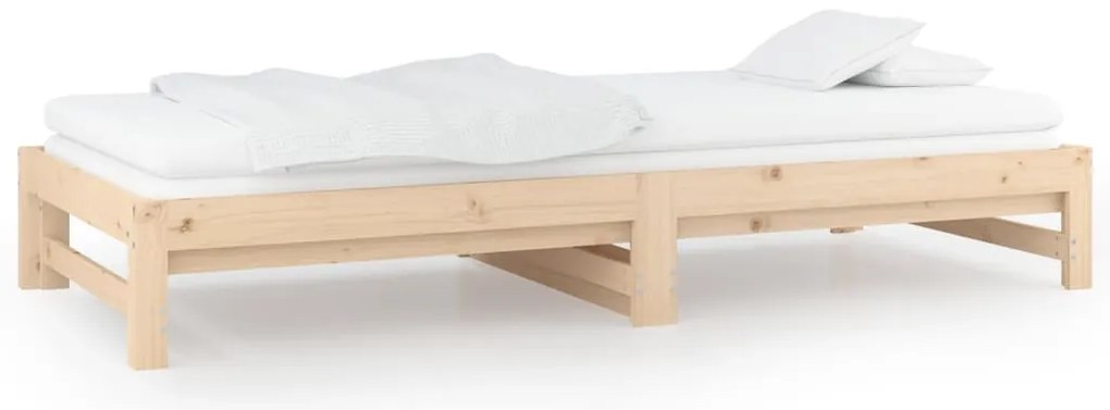 Estrutura sofá-cama de puxar 2x(90x190) cm pinho maciço