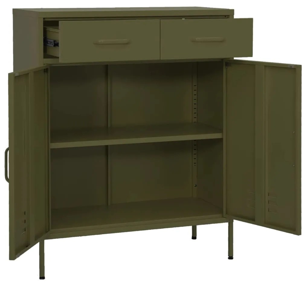 Armário de arrumação aço 80x35x101,5 cm verde-azeitona