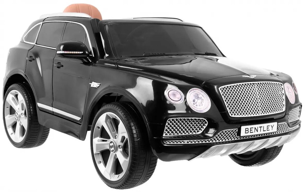 Carro elétrico para Crianças 12V Bentley Bentayga Rodas de EVA, Assento de couro Preto