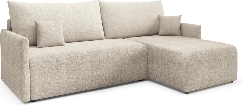 Sofá de canto Greensboro 104, Cama com arrumação, 212x145x95cm, 100 kg, Pernas: Plástico