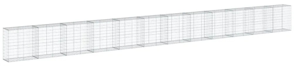 Cesto gabião com cobertura 1200x50x100 cm ferro galvanizado