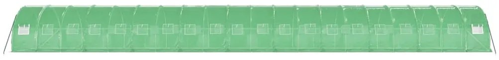 Estufa com estrutura de aço 60 m² 20x3x2 m verde