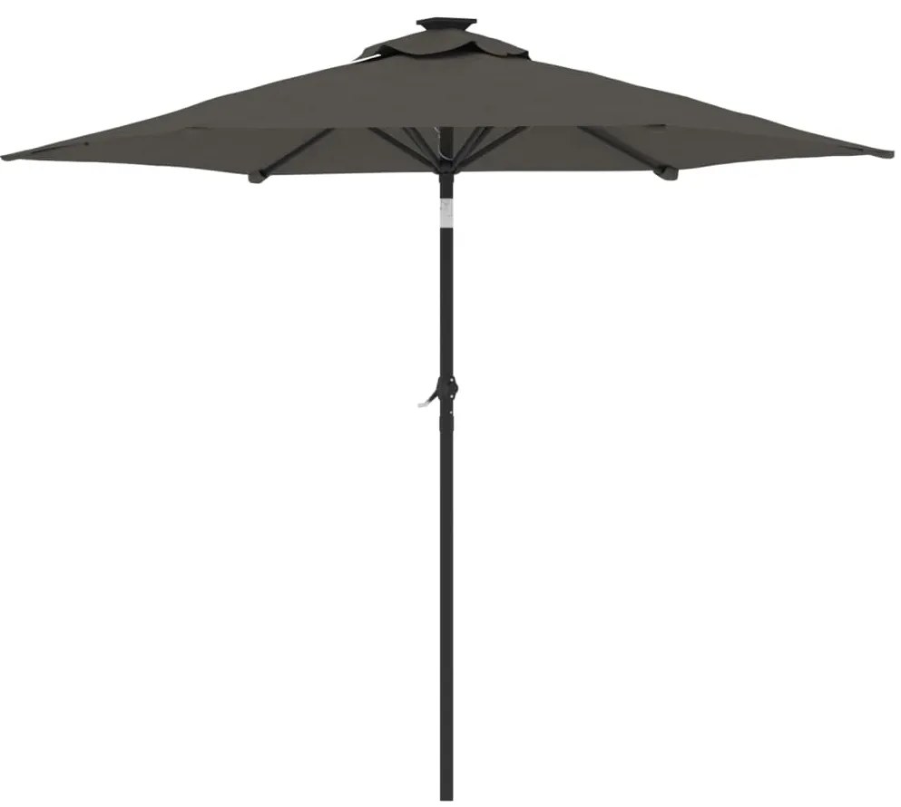 Guarda-sol de jardim com poste de aço 225x225x212 cm antracite