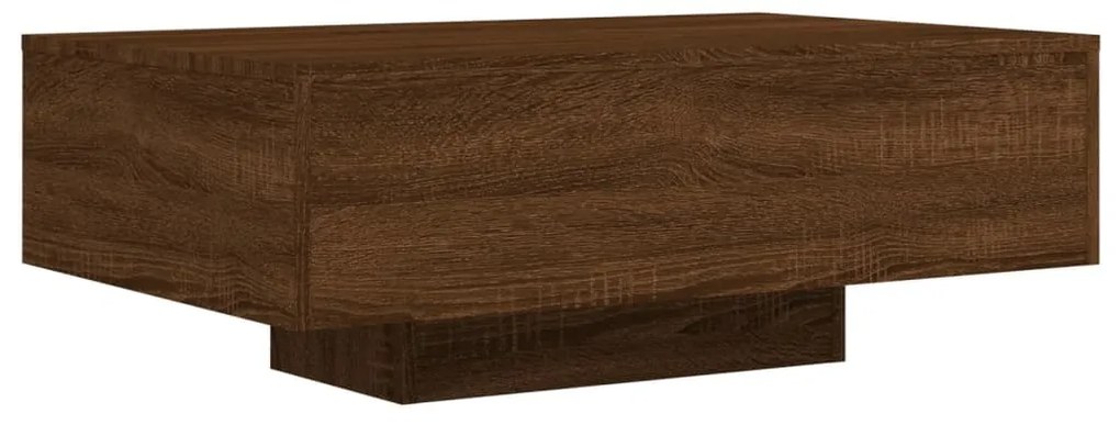 Mesa de centro com luzes LED 85x55x31 cm carvalho castanho