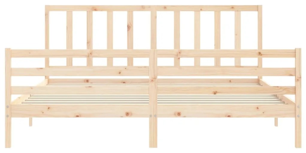 Cama sem colchão 200x200 cm madeira de pinho maciça