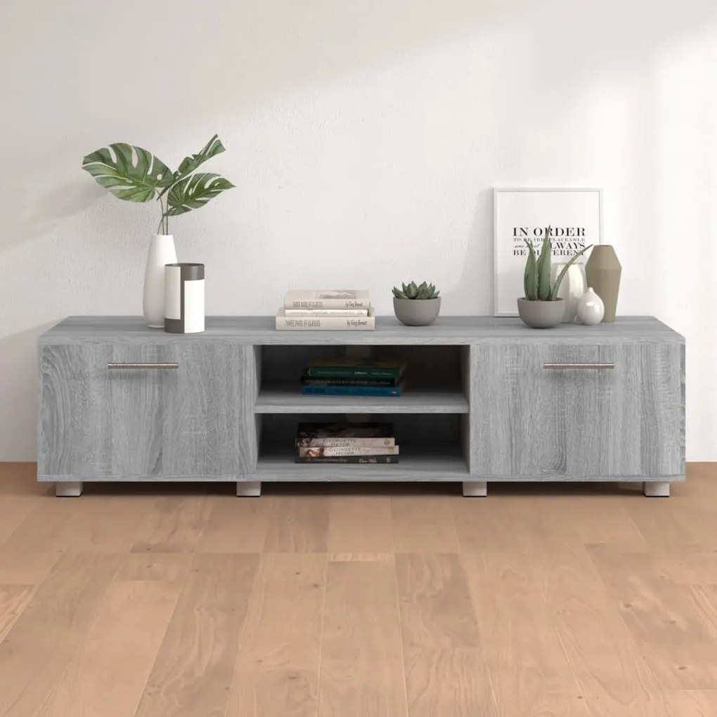 vidaXL Móvel de TV 140x40x35 cm derivados de madeira cinzento sonoma