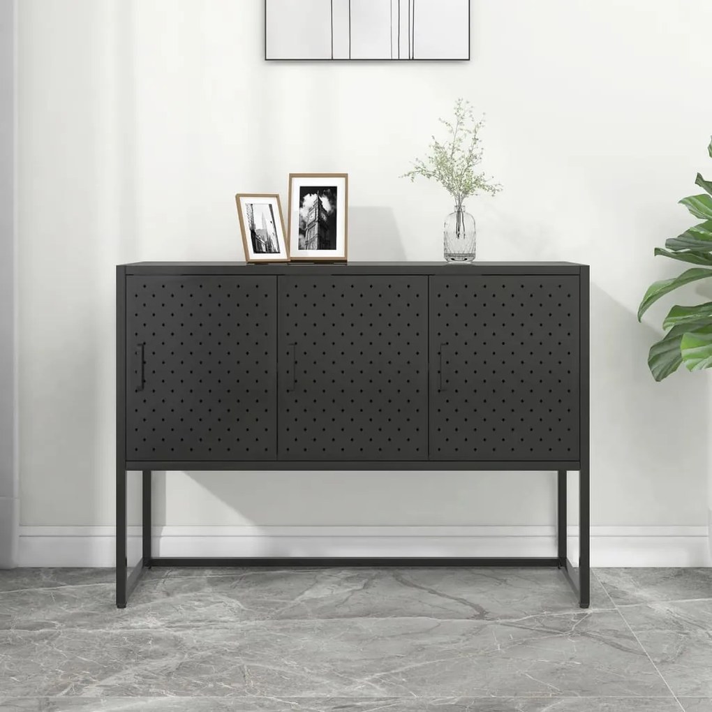 vidaXL Aparador 105x35x75 cm aço preto
