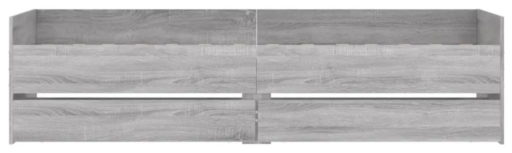 Estrutura de cama com gavetas 90x200 cm cinzento sonoma
