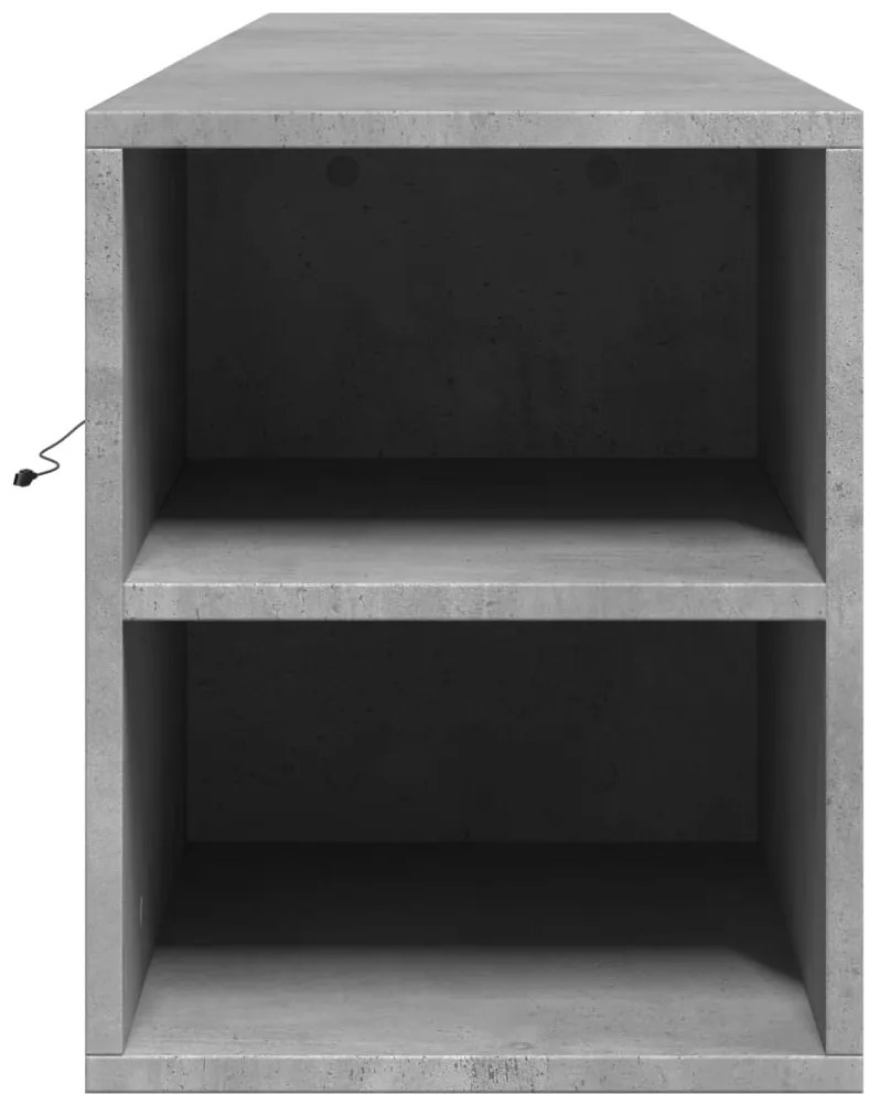 Móvel de parede p/ TV c/ luzes LED 180x31x39,5 cm cinza cimento
