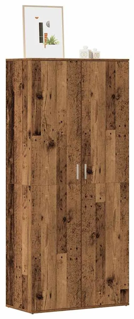 vidaXL Armário p/ sapatos 80x39x178 cm derivados madeira madeira velha
