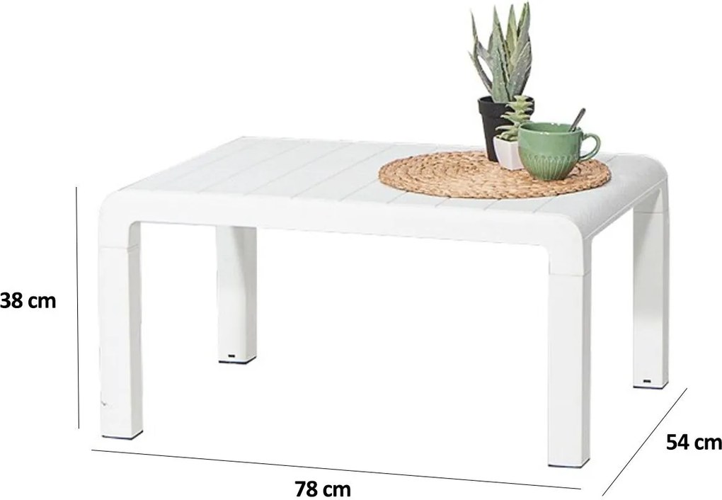 Conjunto de Jardim Lara – 2 Poltronas + Mesa de Centro – Polipropileno