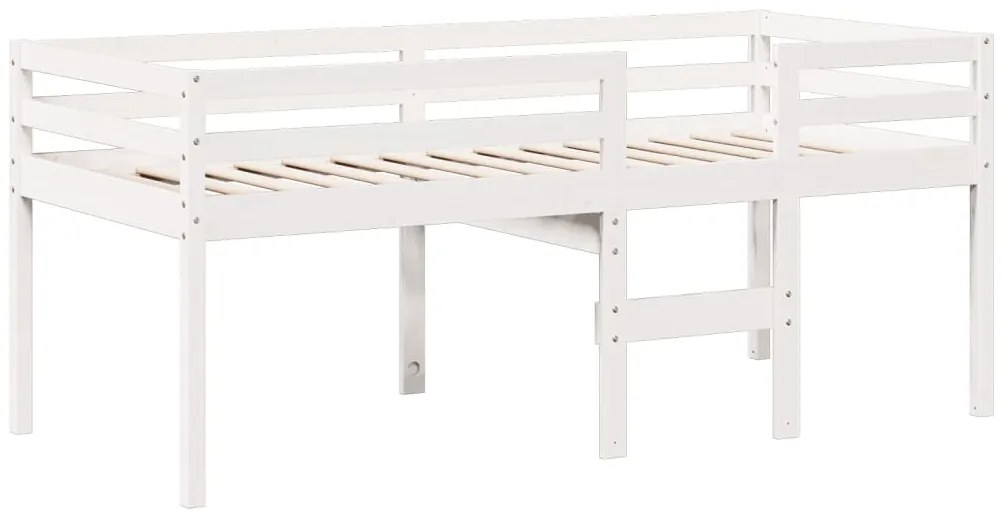 Cama alta com telhado 90x200 cm pinho maciço branco