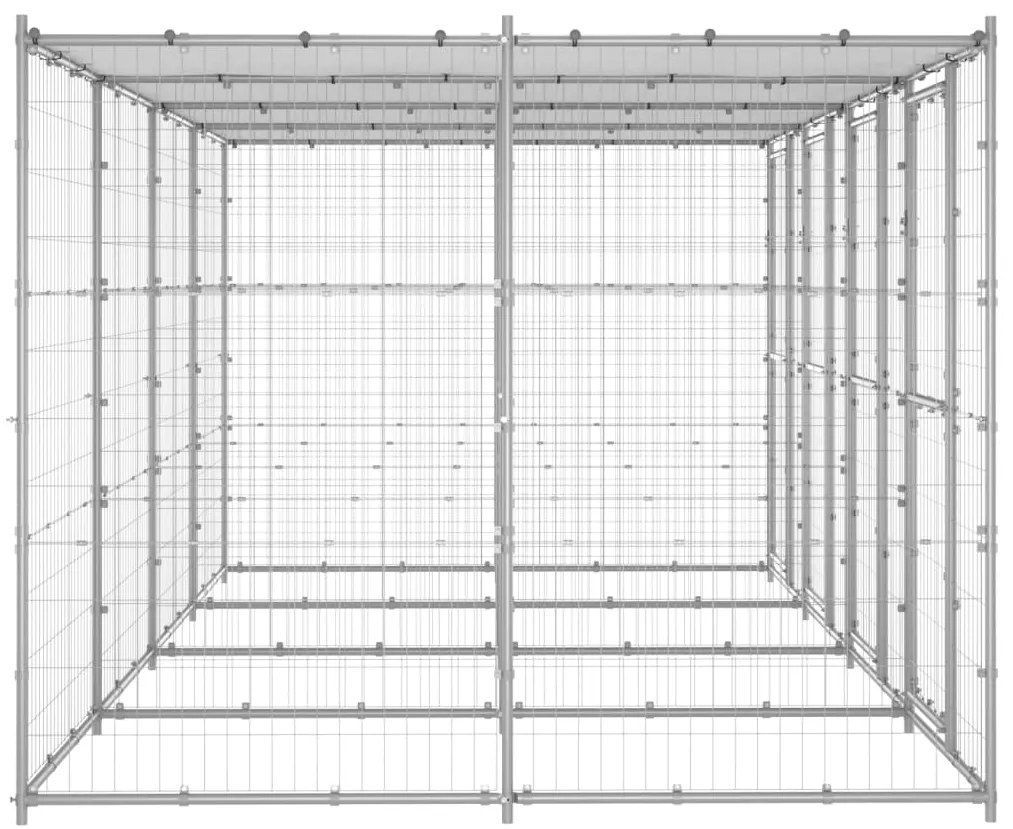 Canil de exterior com telhado 9,68 m² aço galvanizado