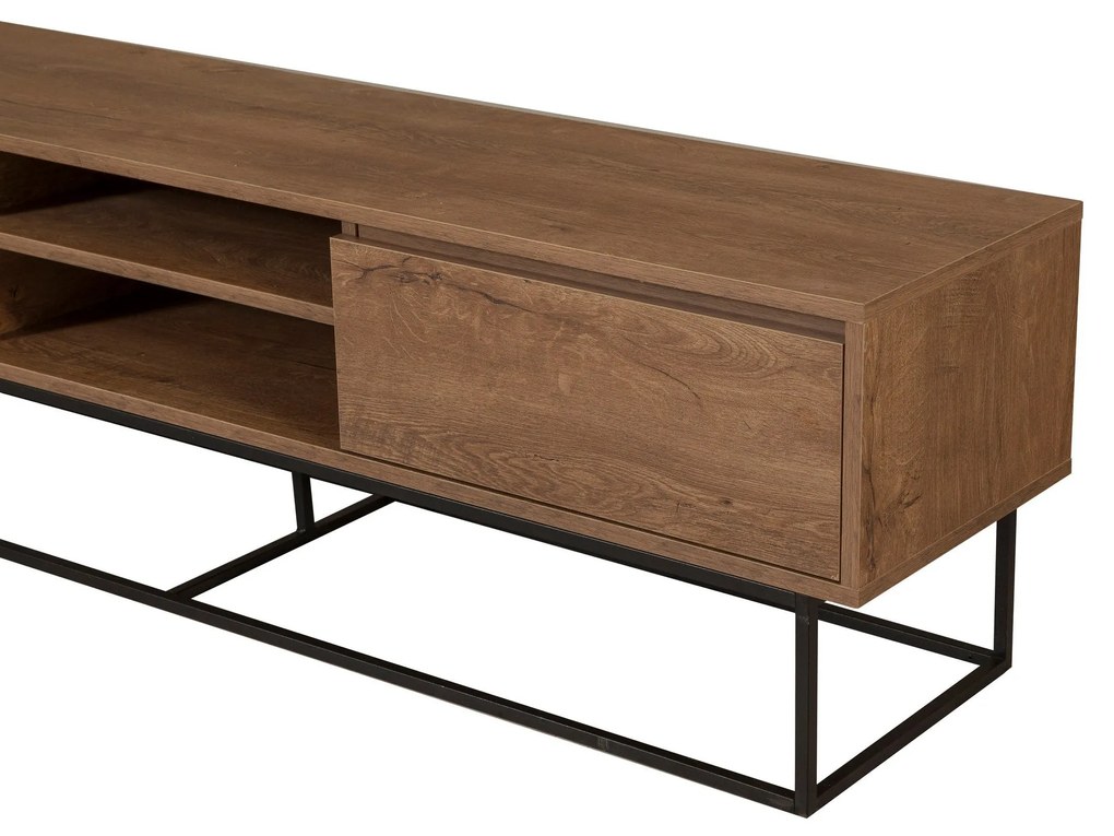 Conjunto de Mobiliário de Sala de Estar Laxus – Nogueira/Preto – Unida