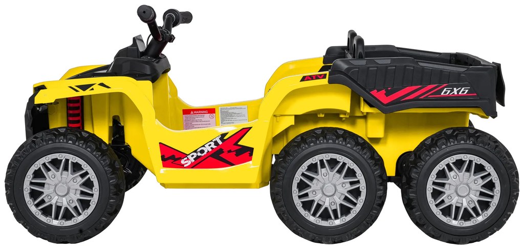 Moto 4 elétrica para crianças 12V 4x4 Sport TX ATV, Rodas Espuma EVA, assento couro ecológico Amarela
