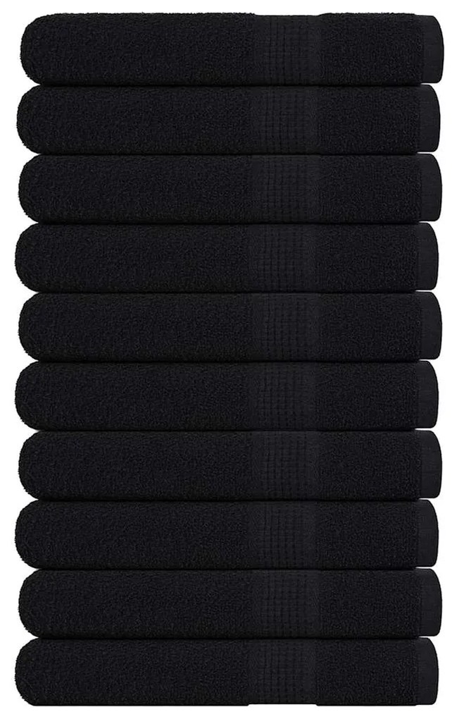 vidaXL Toalhas de sauna FROGN 10 pcs 80x200 cm 360 g/m² preto