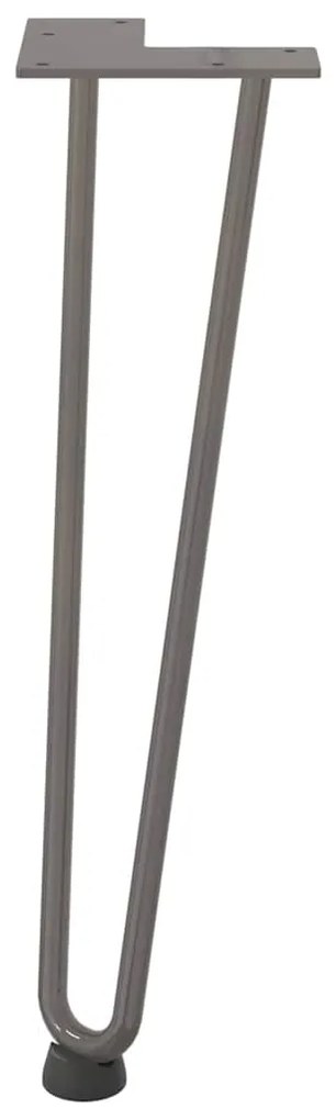 Pernas de grampo para mesa de centro 4 peças Aço natural 42 cm Aço mac