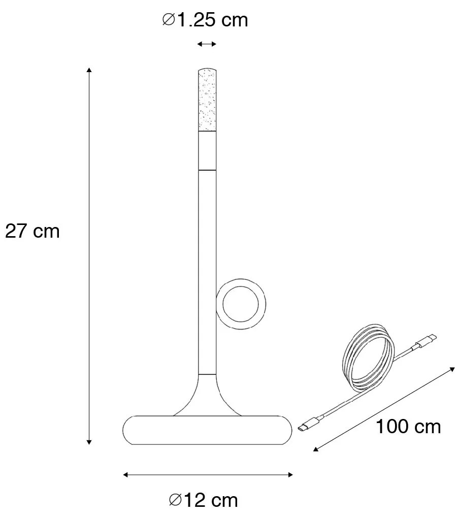Conjunto de 2 candeeiros de mesa para exterior dourado com dimmer recarregável - Sjarel