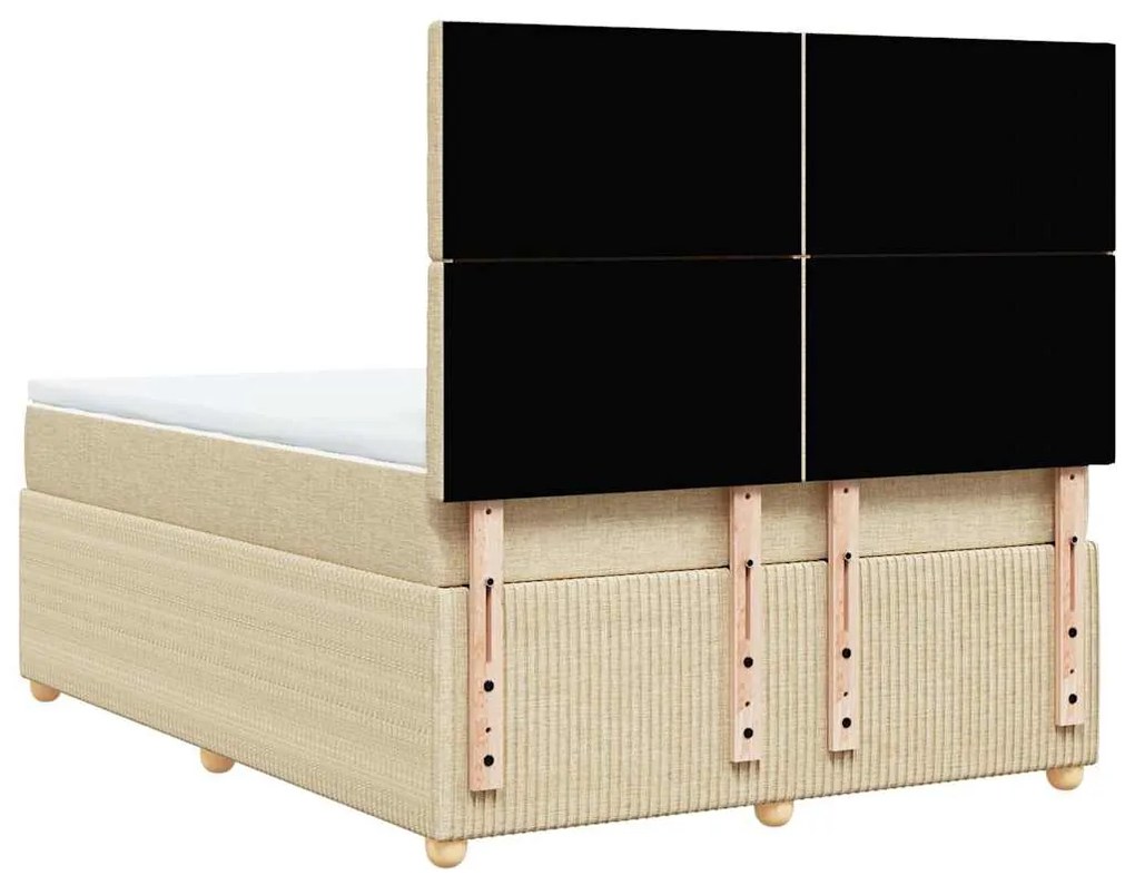 Cama com molas/colchão 140x200 cm tecido cor creme