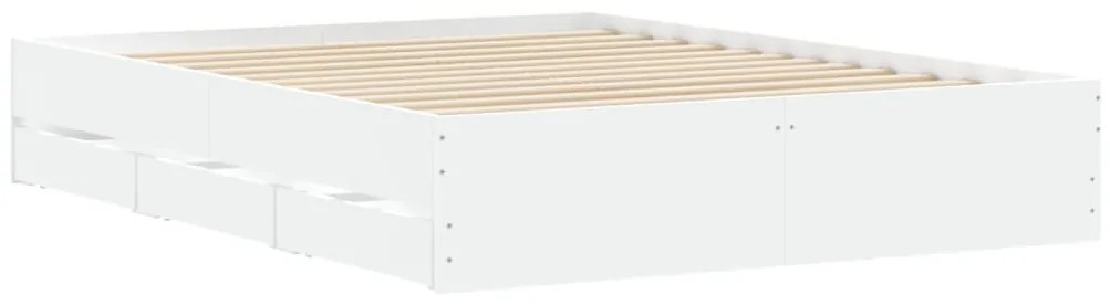 Estrutura de cama c/ gavetas 140x200cm derivados madeira branco