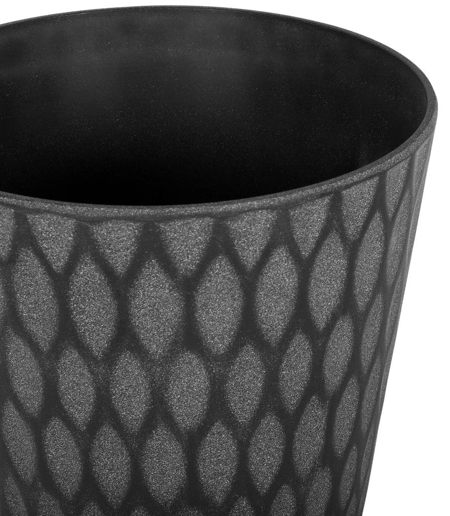 Conjunto de 2 vasos para plantas em fibra de argila cinzenta escura 36 x 36 x 36 cm LAVRIO Beliani