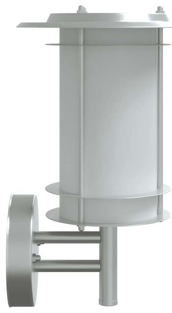 Candeeiros de parede p/ exterior 2 pcs aço inoxidável prateado