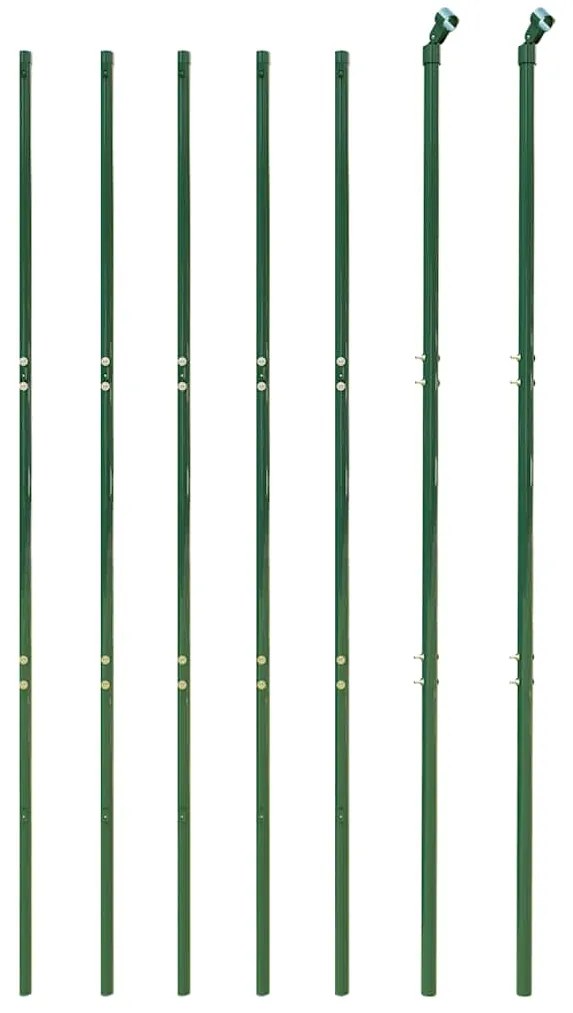 Cerca de malha de arame 1,4x10 m aço galvanizado verde