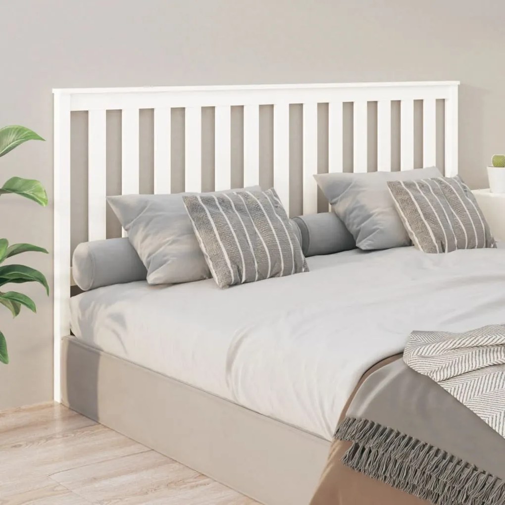 vidaXL Cabeceira de cama 186x6x101 cm pinho maciço branco