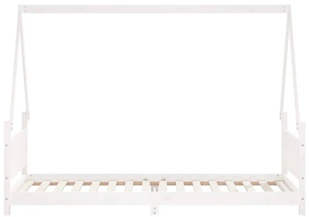 Estrutura de cama infantil 80x200 cm pinho maciço branco